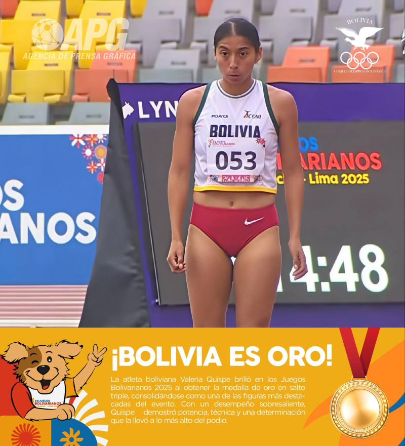 VALERIA QUISPE GANA LA PRIMERA MEDALLA DE ORO PARA BOLIVIA EN LOS BOLIVARIANOS 2025